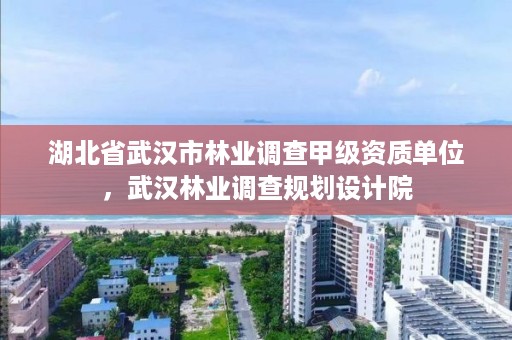 湖北省武汉市林业调查甲级资质单位，武汉林业调查规划设计院