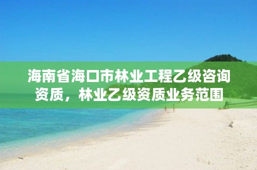 海南省海口市林业工程乙级咨询资质，林业乙级资质业务范围