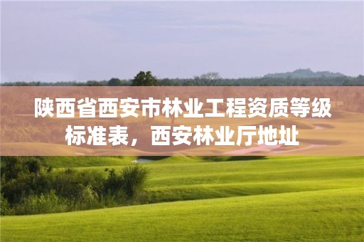 陕西省西安市林业工程资质等级标准表，西安林业厅地址