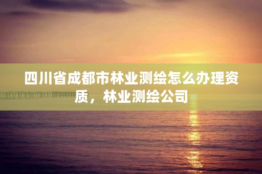 四川省成都市林业测绘怎么办理资质，林业测绘公司