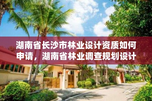 湖南省长沙市林业设计资质如何申请，湖南省林业调查规划设计院招聘