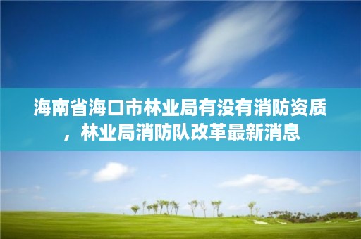 海南省海口市林业局有没有消防资质，林业局消防队改革最新消息