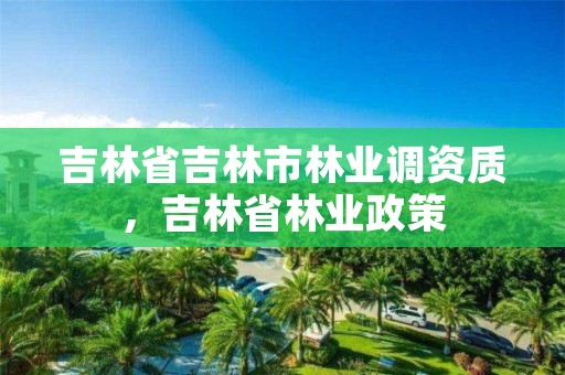 吉林省吉林市林业调资质，吉林省林业政策