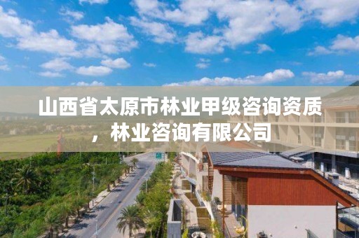 山西省太原市林业甲级咨询资质，林业咨询有限公司