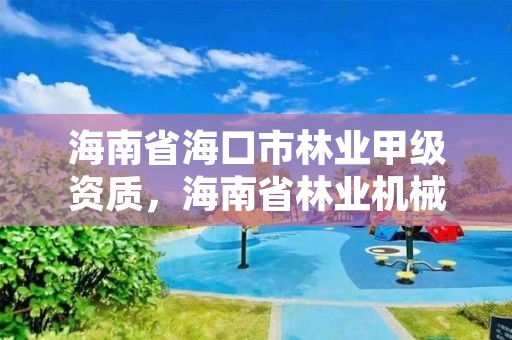 海南省海口市林业甲级资质，海南省林业机械厂