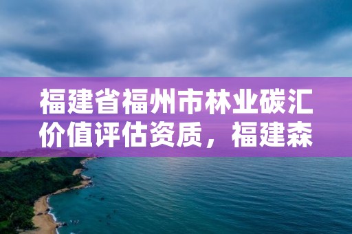 福建省福州市林业碳汇价值评估资质，福建森林碳汇每亩卖什么价