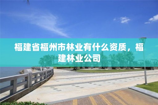 福建省福州市林业有什么资质，福建林业公司