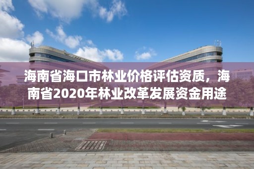 海南省海口市林业价格评估资质，海南省2020年林业改革发展资金用途