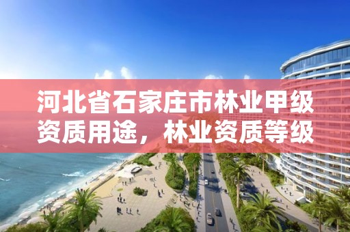 河北省石家庄市林业甲级资质用途，林业资质等级