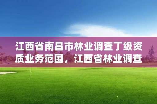 江西省南昌市林业调查丁级资质业务范围，江西省林业调查规划设计资质管理办法