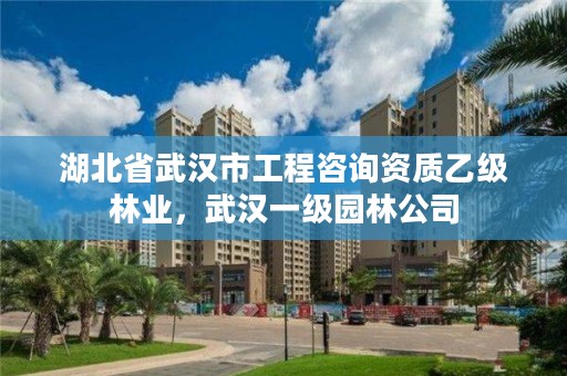 湖北省武汉市工程咨询资质乙级林业，武汉一级园林公司