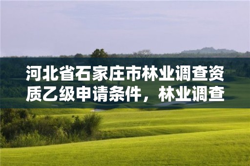 河北省石家庄市林业调查资质乙级申请条件，林业调查资质办理申请