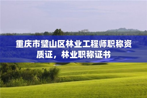 重庆市璧山区林业工程师职称资质证，林业职称证书