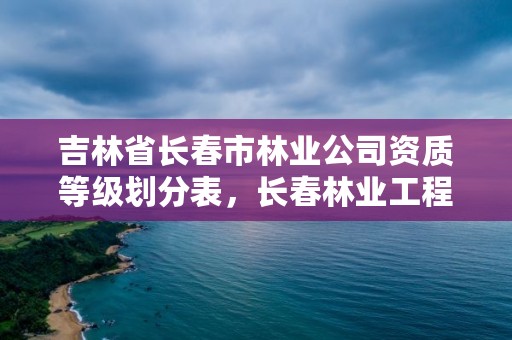 吉林省长春市林业公司资质等级划分表，长春林业工程师