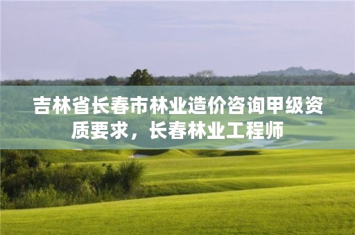 吉林省长春市林业造价咨询甲级资质要求，长春林业工程师