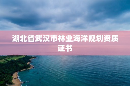 湖北省武汉市林业海洋规划资质证书