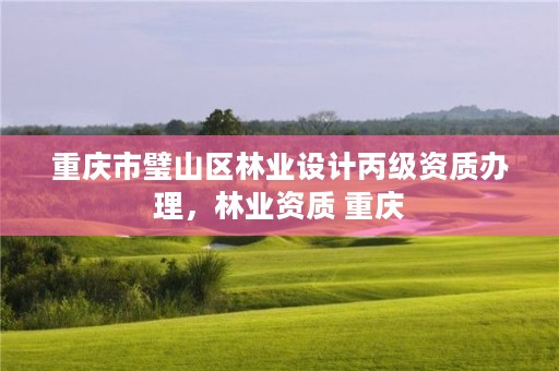 重庆市璧山区林业设计丙级资质办理，林业资质 重庆