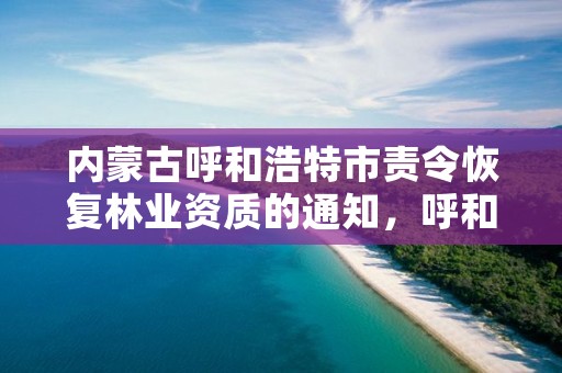 内蒙古呼和浩特市责令恢复林业资质的通知，呼和浩特市森林保护站