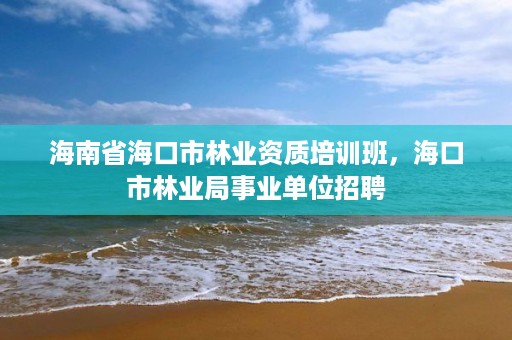 海南省海口市林业资质培训班，海口市林业局事业单位招聘