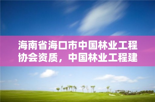 海南省海口市中国林业工程协会资质，中国林业工程建设协会收费指导意见