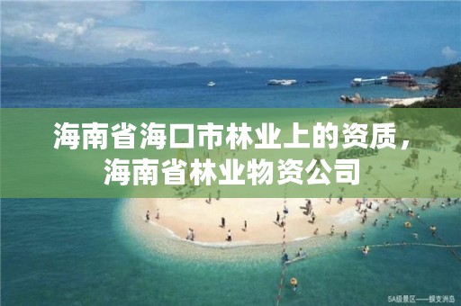 海南省海口市林业上的资质，海南省林业物资公司