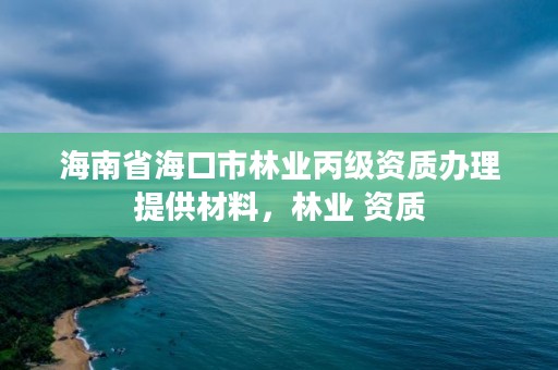 海南省海口市林业丙级资质办理提供材料，林业 资质