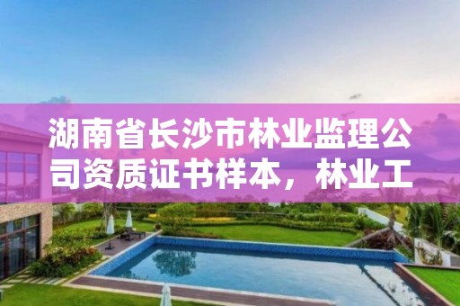 湖南省长沙市林业监理公司资质证书样本，林业工程监理资质