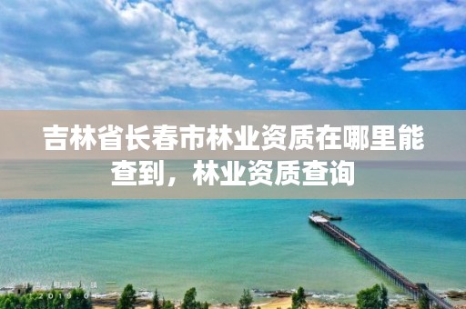 吉林省长春市林业资质在哪里能查到，林业资质查询