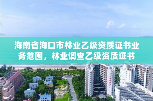 海南省海口市林业乙级资质证书业务范围，林业调查乙级资质证书