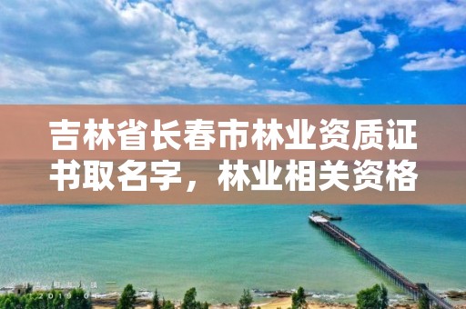 吉林省长春市林业资质证书取名字，林业相关资格证书