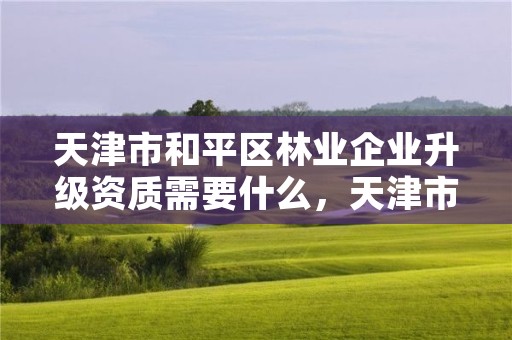 天津市和平区林业企业升级资质需要什么，天津市和平区林业企业升级资质需要什么材料