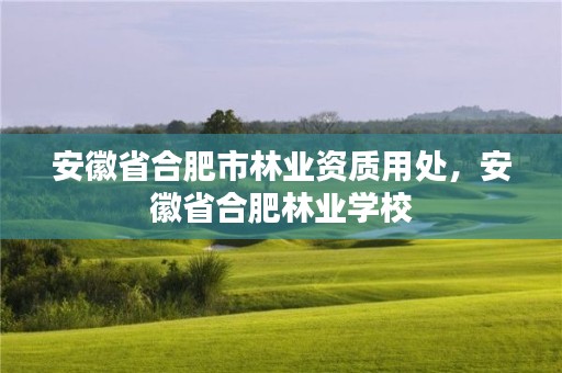 安徽省合肥市林业资质用处，安徽省合肥林业学校