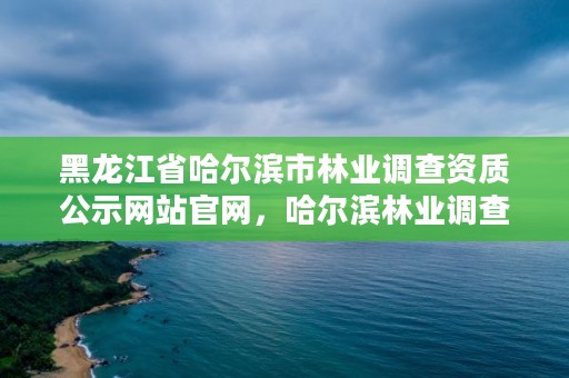 黑龙江省哈尔滨市林业调查资质公示网站官网，哈尔滨林业调查规划有限公司