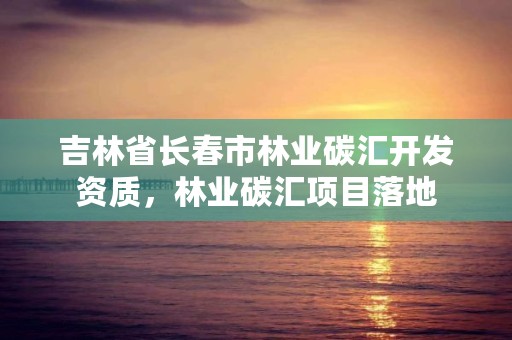 吉林省长春市林业碳汇开发资质，林业碳汇项目落地