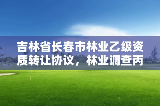 吉林省长春市林业乙级资质转让协议，林业调查丙级资质转让