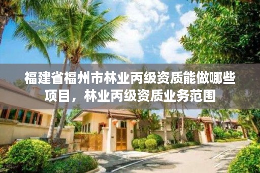 福建省福州市林业丙级资质能做哪些项目，林业丙级资质业务范围