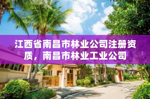 江西省南昌市林业公司注册资质，南昌市林业工业公司