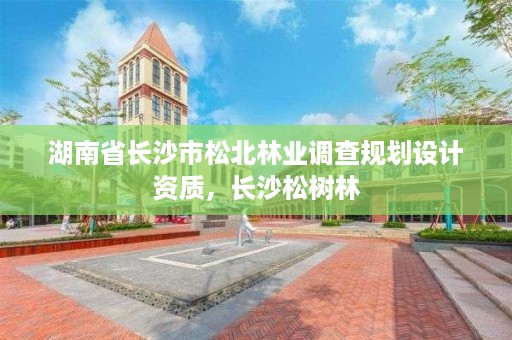 湖南省长沙市松北林业调查规划设计资质，长沙松树林