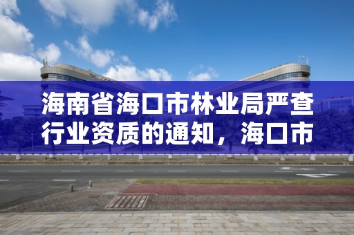 海南省海口市林业局严查行业资质的通知，海口市林业局长