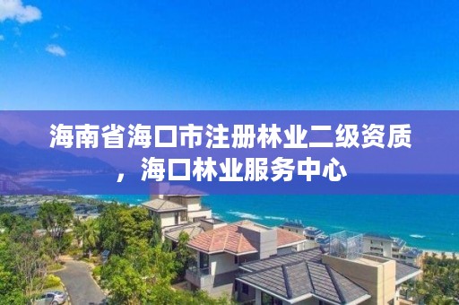 海南省海口市注册林业二级资质，海口林业服务中心