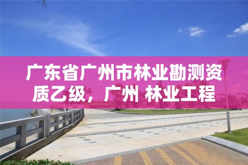 广东省广州市林业勘测资质乙级，广州 林业工程师 招聘