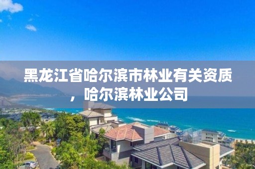 黑龙江省哈尔滨市林业有关资质，哈尔滨林业公司