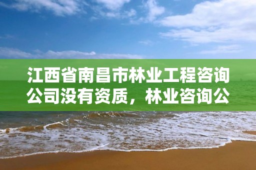 江西省南昌市林业工程咨询公司没有资质，林业咨询公司业务范围