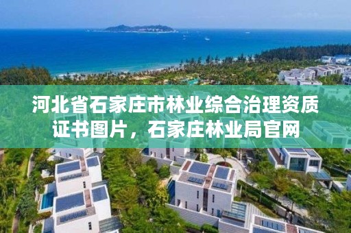 河北省石家庄市林业综合治理资质证书图片，石家庄林业局官网