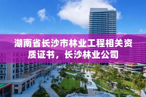 湖南省长沙市林业工程相关资质证书，长沙林业公司