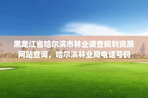 黑龙江省哈尔滨市林业调查规划资质网站查询，哈尔滨林业局电话号码