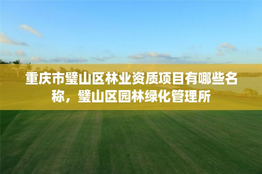 重庆市璧山区林业资质项目有哪些名称，璧山区园林绿化管理所