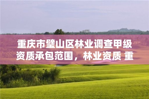 重庆市璧山区林业调查甲级资质承包范围，林业资质 重庆