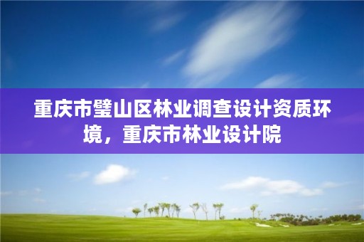 重庆市璧山区林业调查设计资质环境，重庆市林业设计院