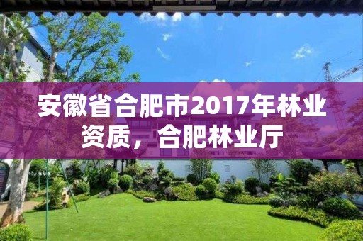 安徽省合肥市2017年林业资质，合肥林业厅